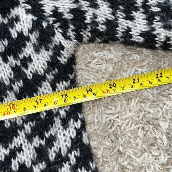 CARDUCCI Black/ White Wool blend Knit LONG 5 Buttons Sweater jacket , Size M - Picture 6 of 12